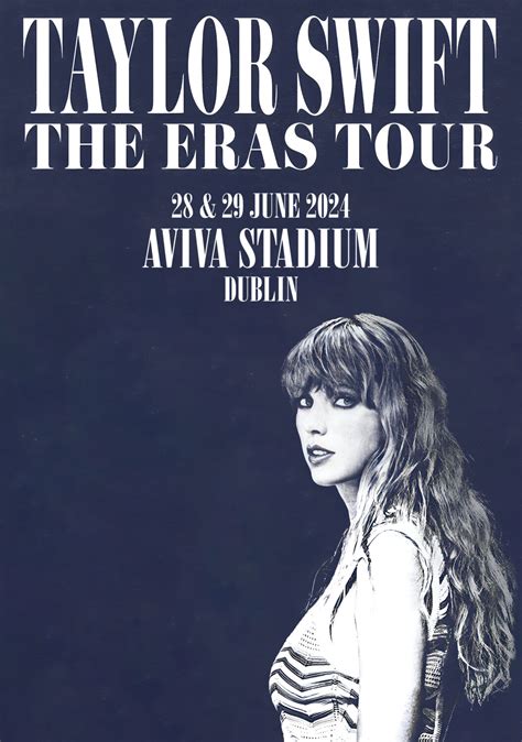 Dublin, Ireland. •. Sun, Jun 30 2024 at 18:30. How many tickets are. you looking for? Seated Together. View Tickets. Buy Taylor Swift tickets Aviva Stadium Dublin. Compare Taylor Swift 2024 tour ticket prices from hundreds of verified sellers in seconds.